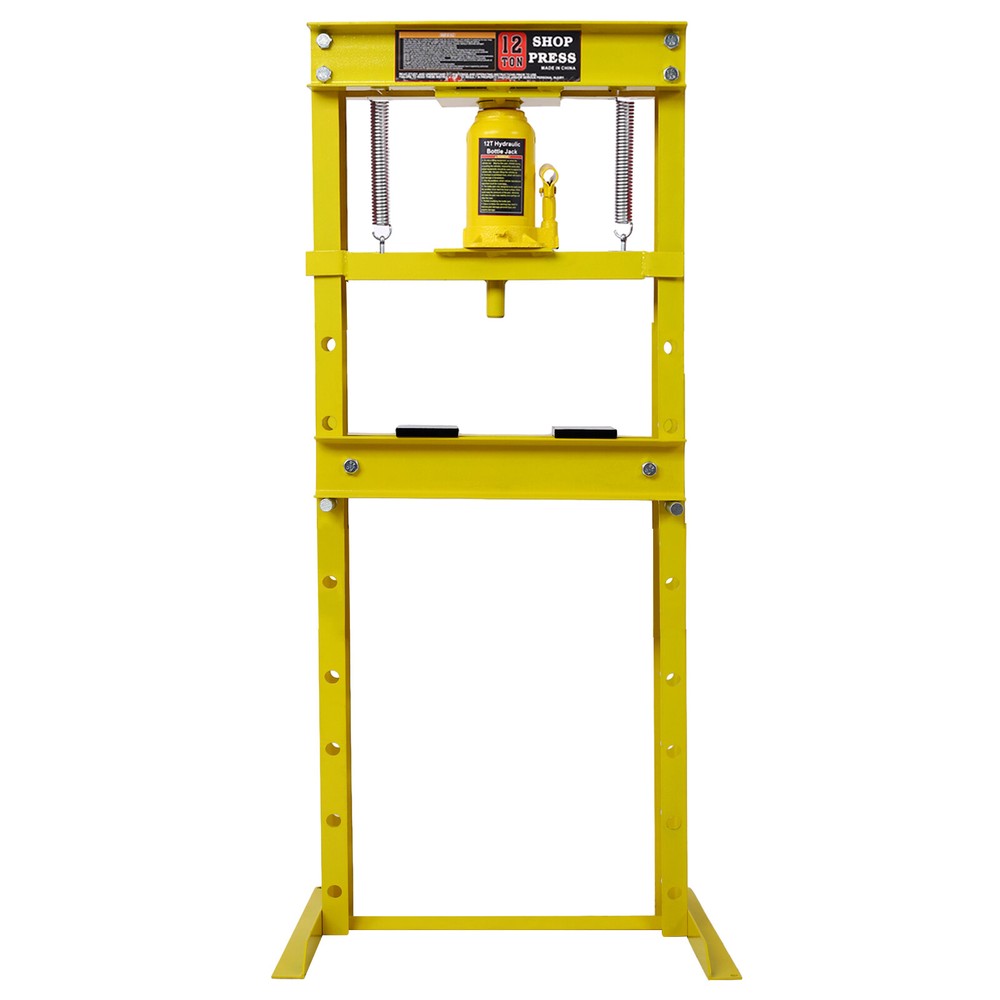 Hydraulic Shop Press,12-Ton Capacity,Floor Mount,w/Press Plates,H-Frame Garage F