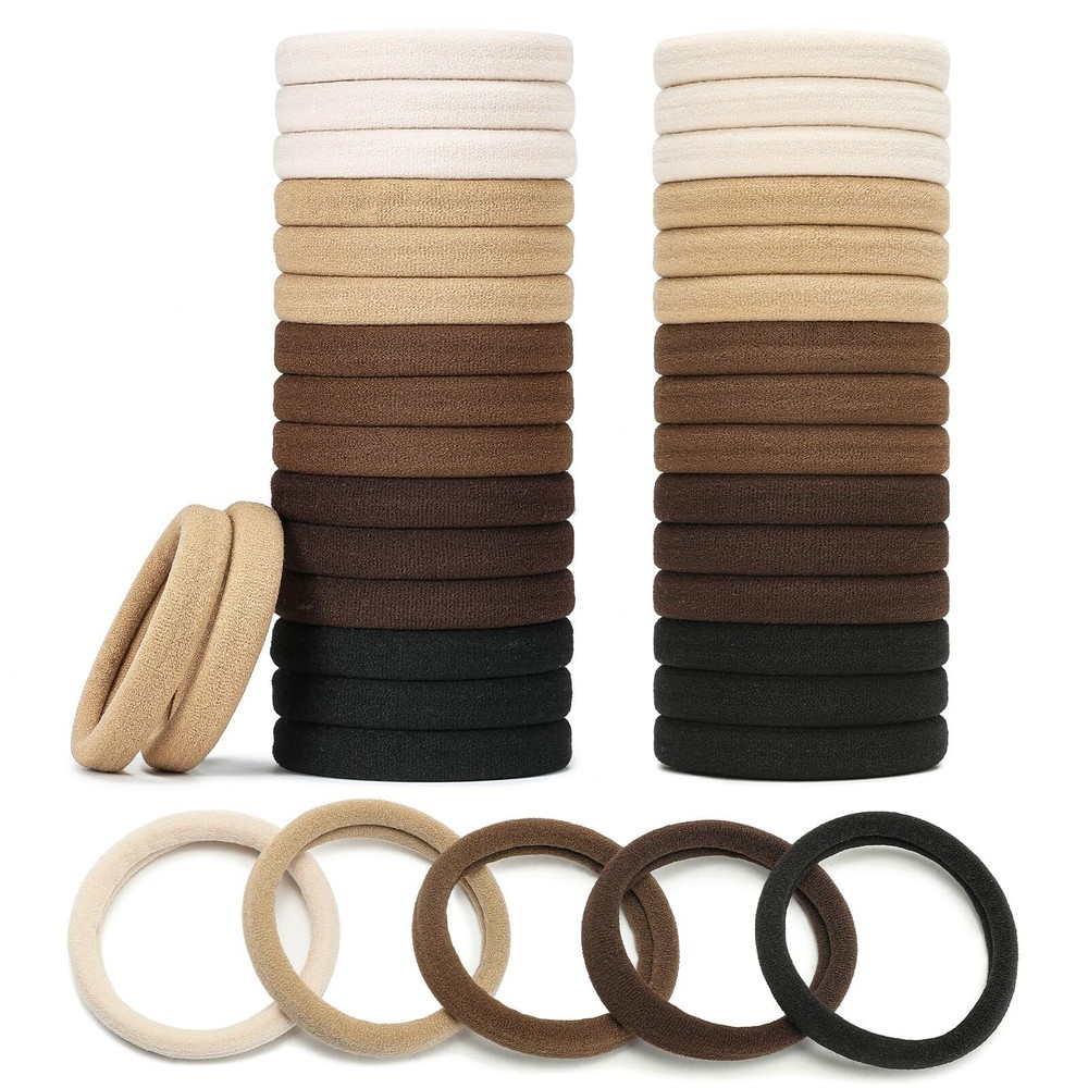 Extra Thick Black Mia Klein Hair Ties 5CM Bulk Pack of 100 Elastic Bands