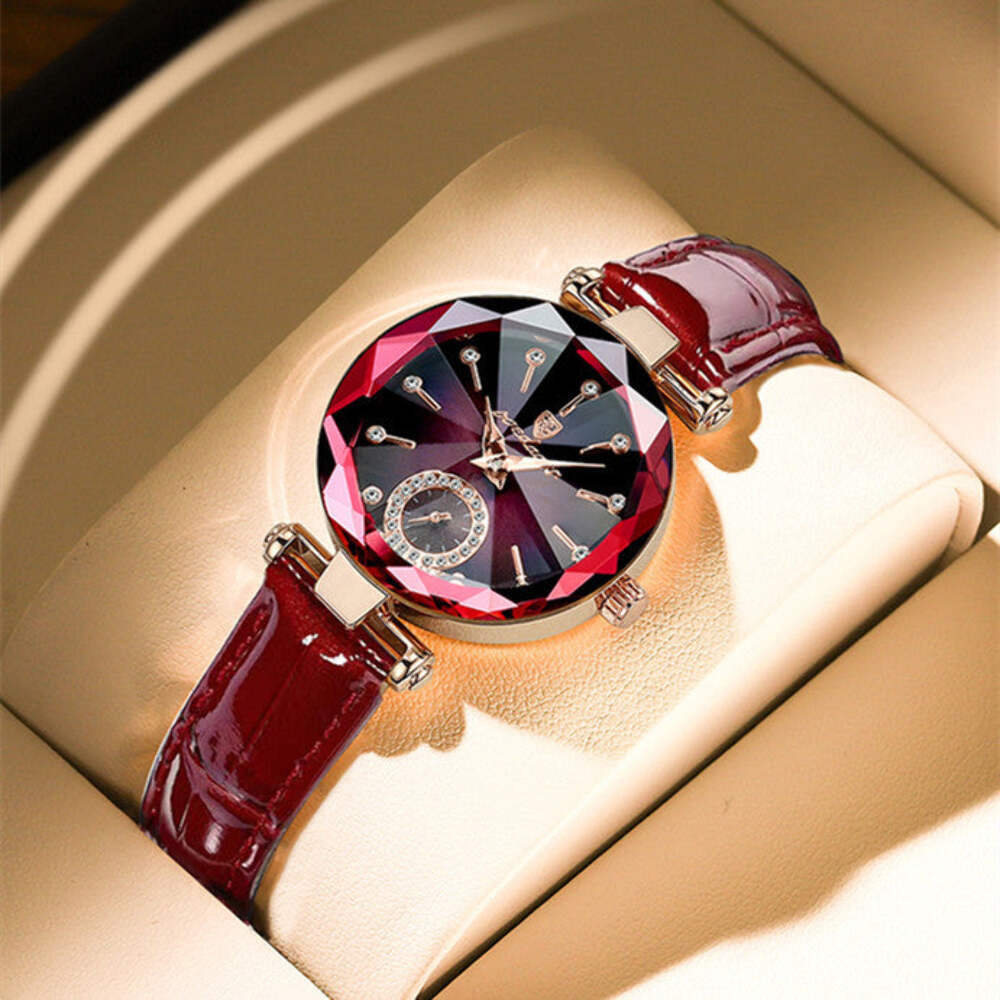 Stylish Women's Waterproof Leather Strap Watch with Sapphire Crystal Dial