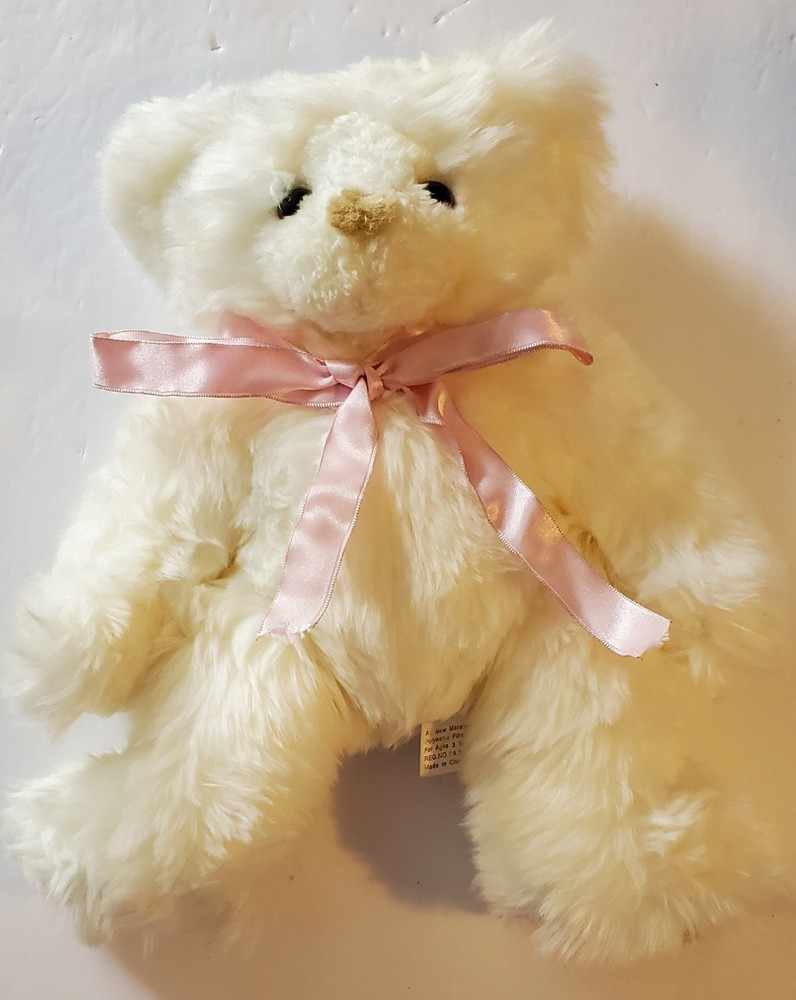 11-Inch Schnookums Soft White Plush Teddy Bear