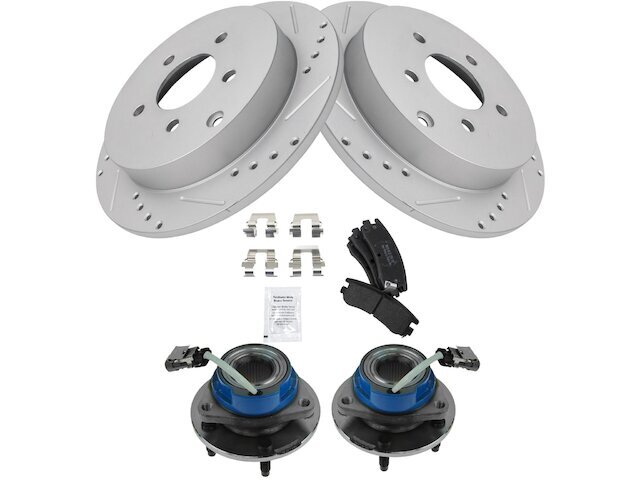 Rear Brake Pad and Rotor and Wheel Hub Kit fits Aztek 2001-2005 AWD 75XVTR