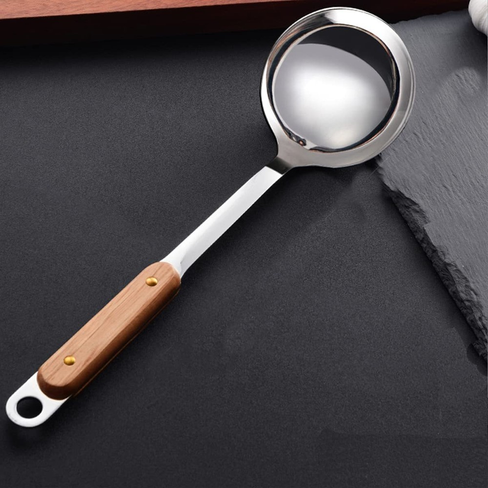 Stainless Steel Soup Ladle with Wooden Grip -1 piece