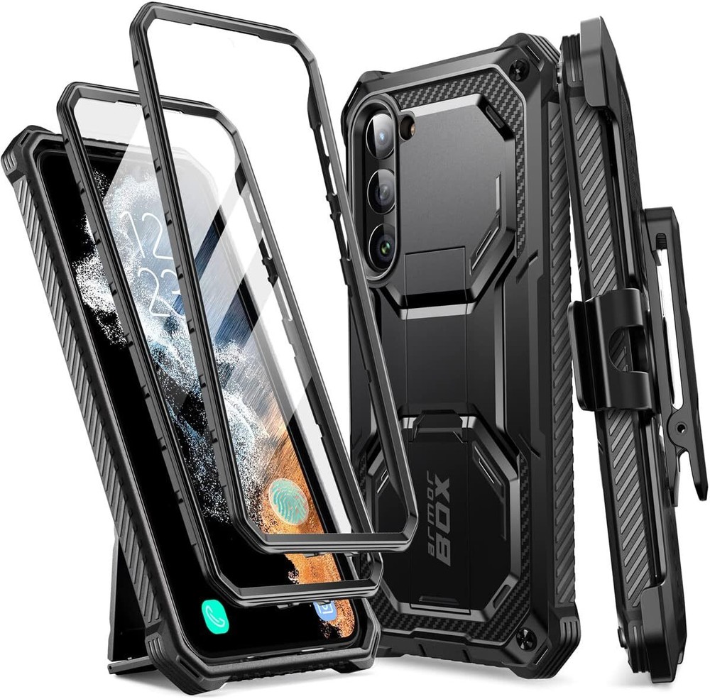 Armorbox for Samsung Galaxy S23 Case with Built-in Screen Protector, [2 Front Fr