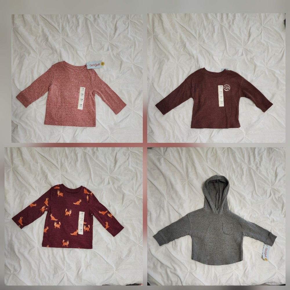 Baby 12 Months Unisex - Sweatshirts - 4 for $10- Bundle Lot-New.