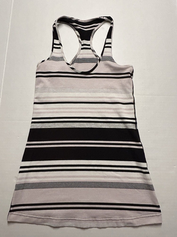 Lululemon Cool Racerback Groovy Stripe Static Wave Dune Size 4