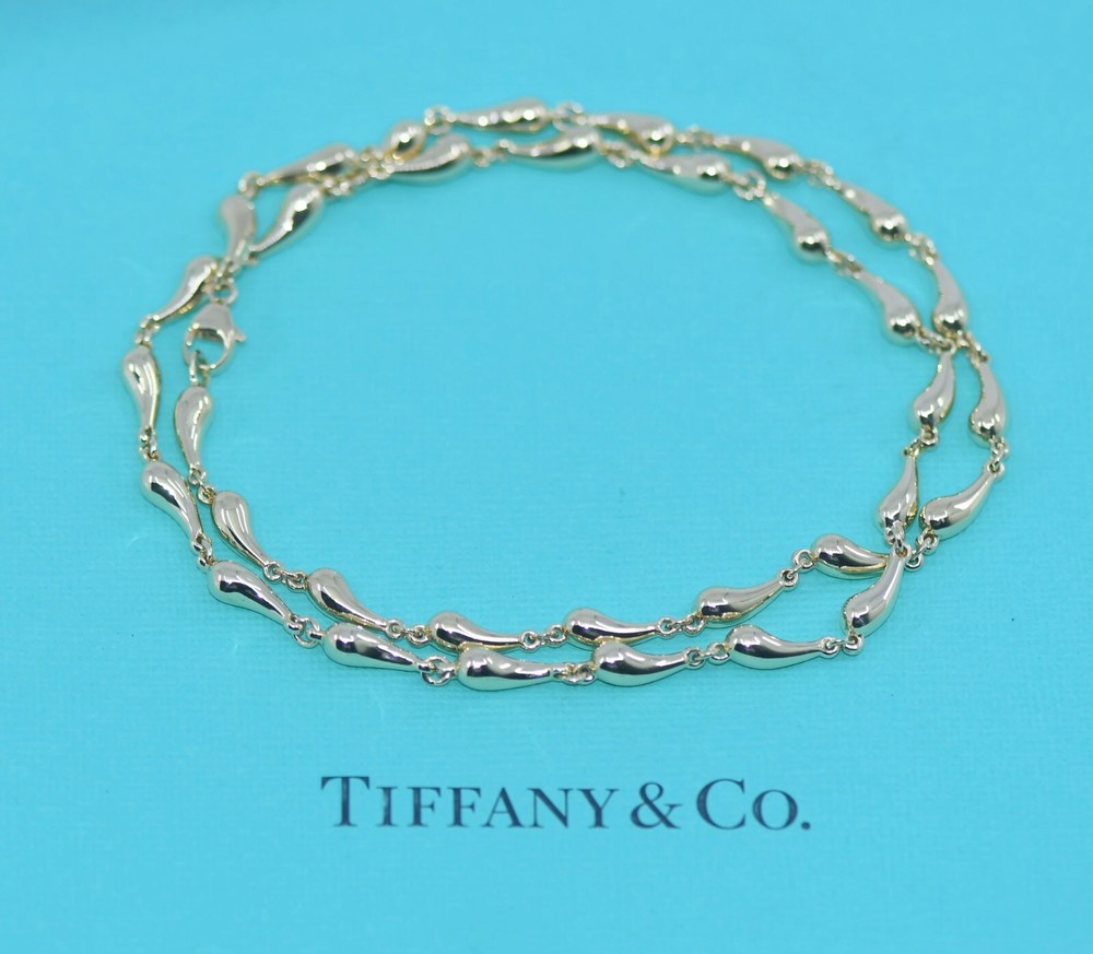 Tiffany & Co Elsa Peretti Teardrop 18K Yellow Gold Necklace