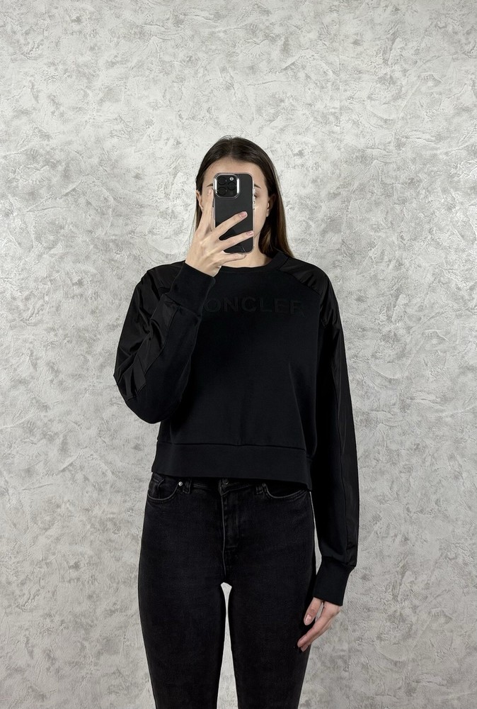 Moncler Maglia Girocollo Women’s Nylon Sleeves Sweatshirt Size S