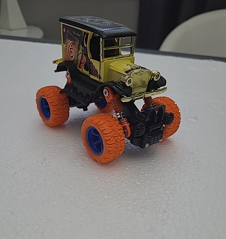 Monster Pull Back Car Truck Pull Back Orange W/lights & Sound