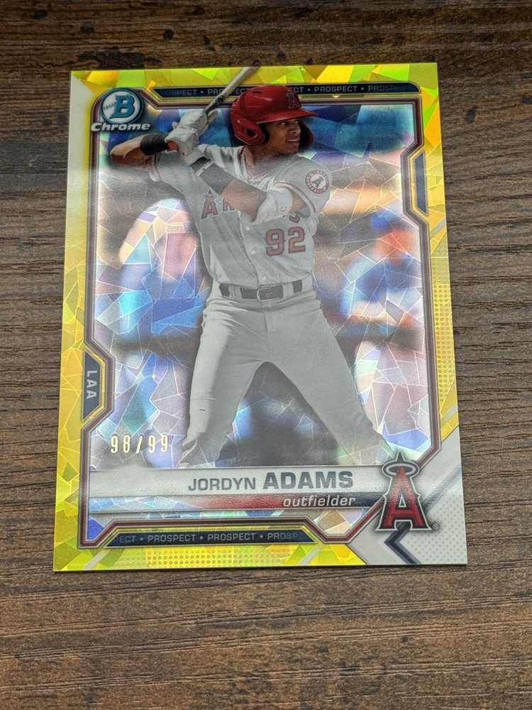 2021 Bowman Chrome Draft Sapphire Yellow /99 Jordyn Adams BDC-32 Rookie