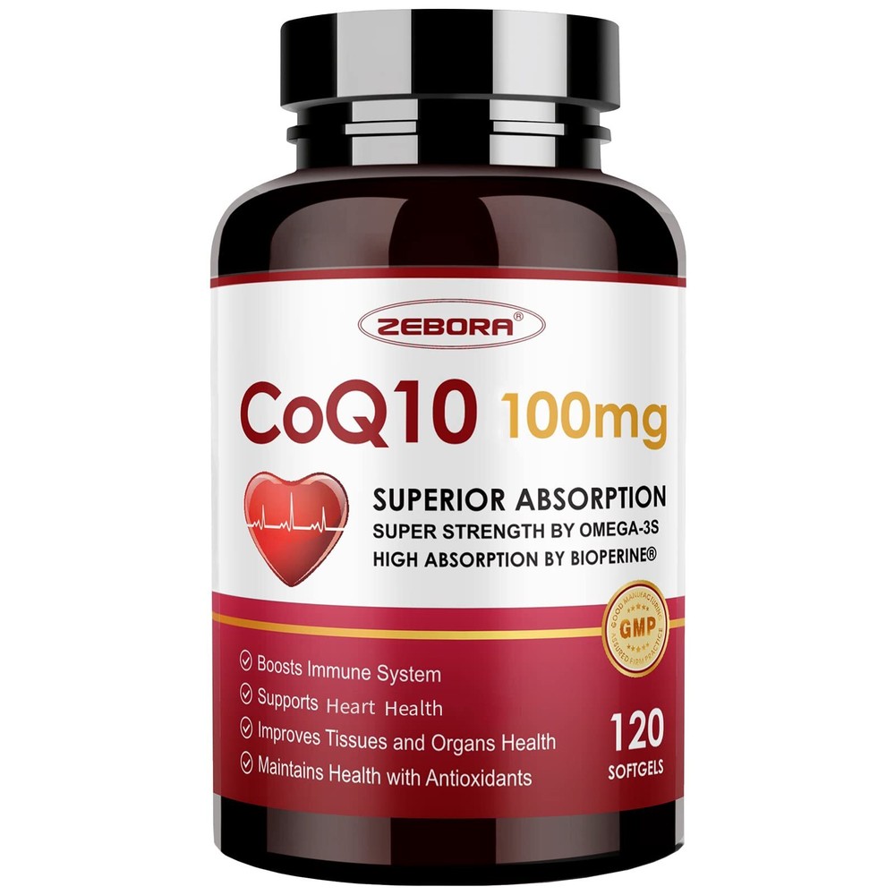 CoQ10-100mg-Softgels with PQQ BioPerine & Omega-3 High Absorption Coenzyme Q1...
