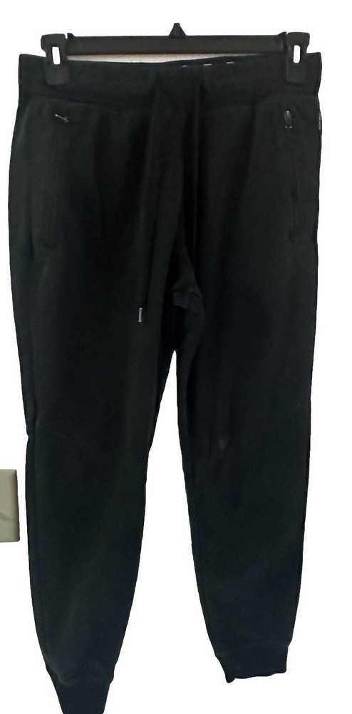 Hollister California Men’s Black Fleece Joggers Size M W/zipper Pockets
