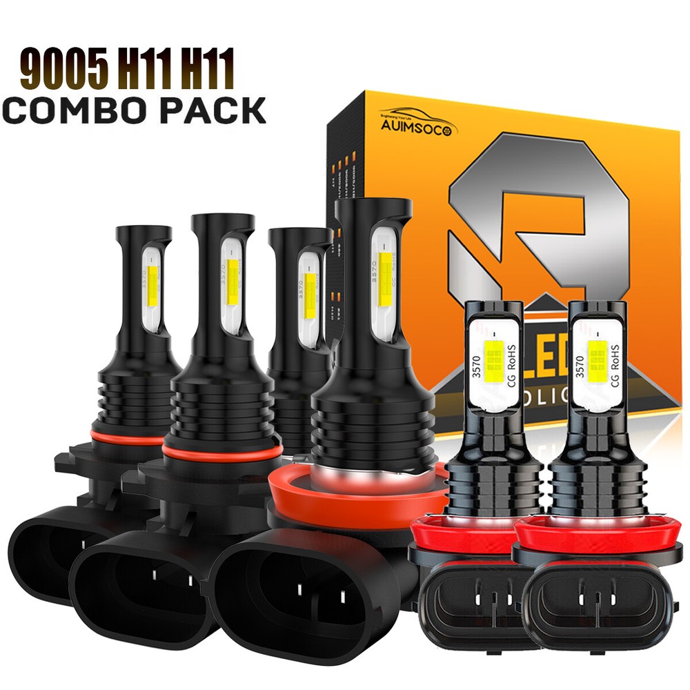 2006-2007 Honda Accord LED Hi/Low Beam & Fog Light Bulbs - 6X Bright White