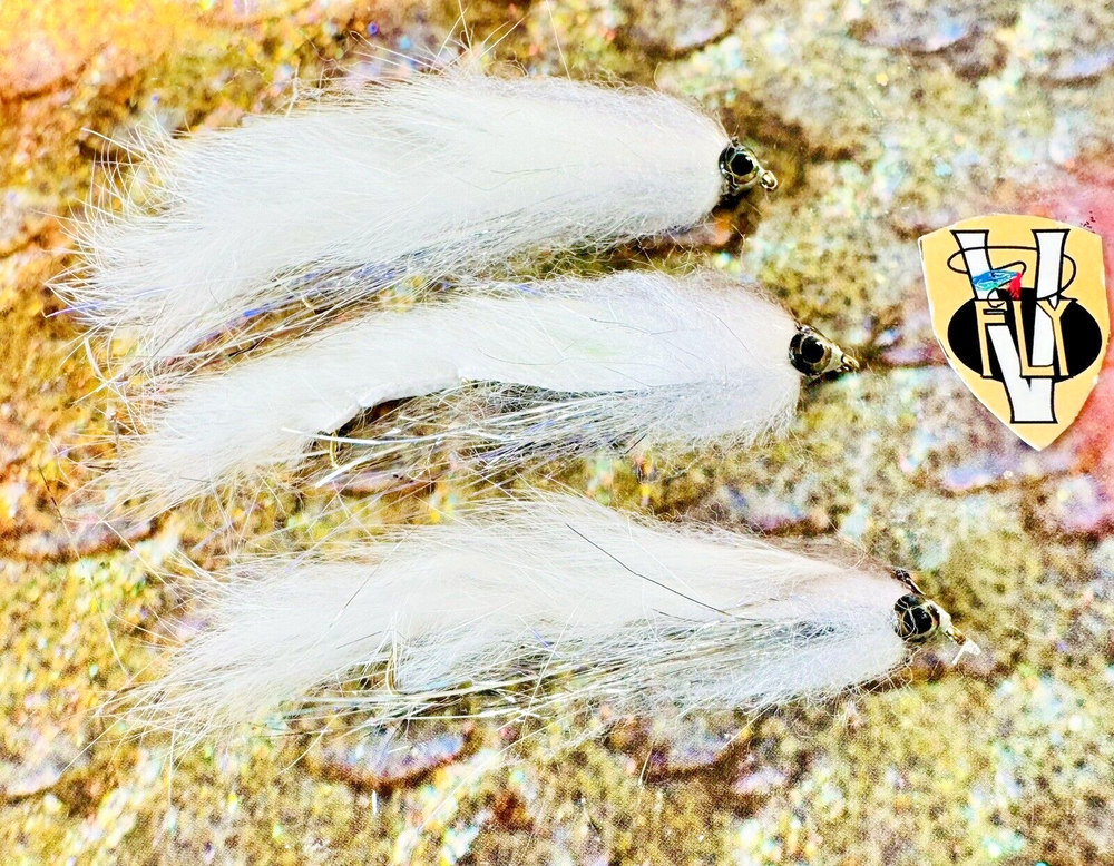 Ultra White Rio Grande Zonker Trout Flies Size 10 3V Fly