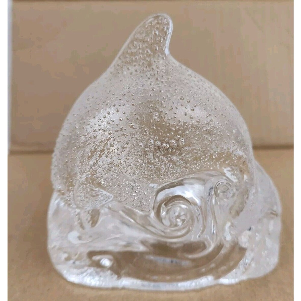 PartyLite Glass Dolphin Tea Light Votive Holder for Beach Ocean Nautical Decor