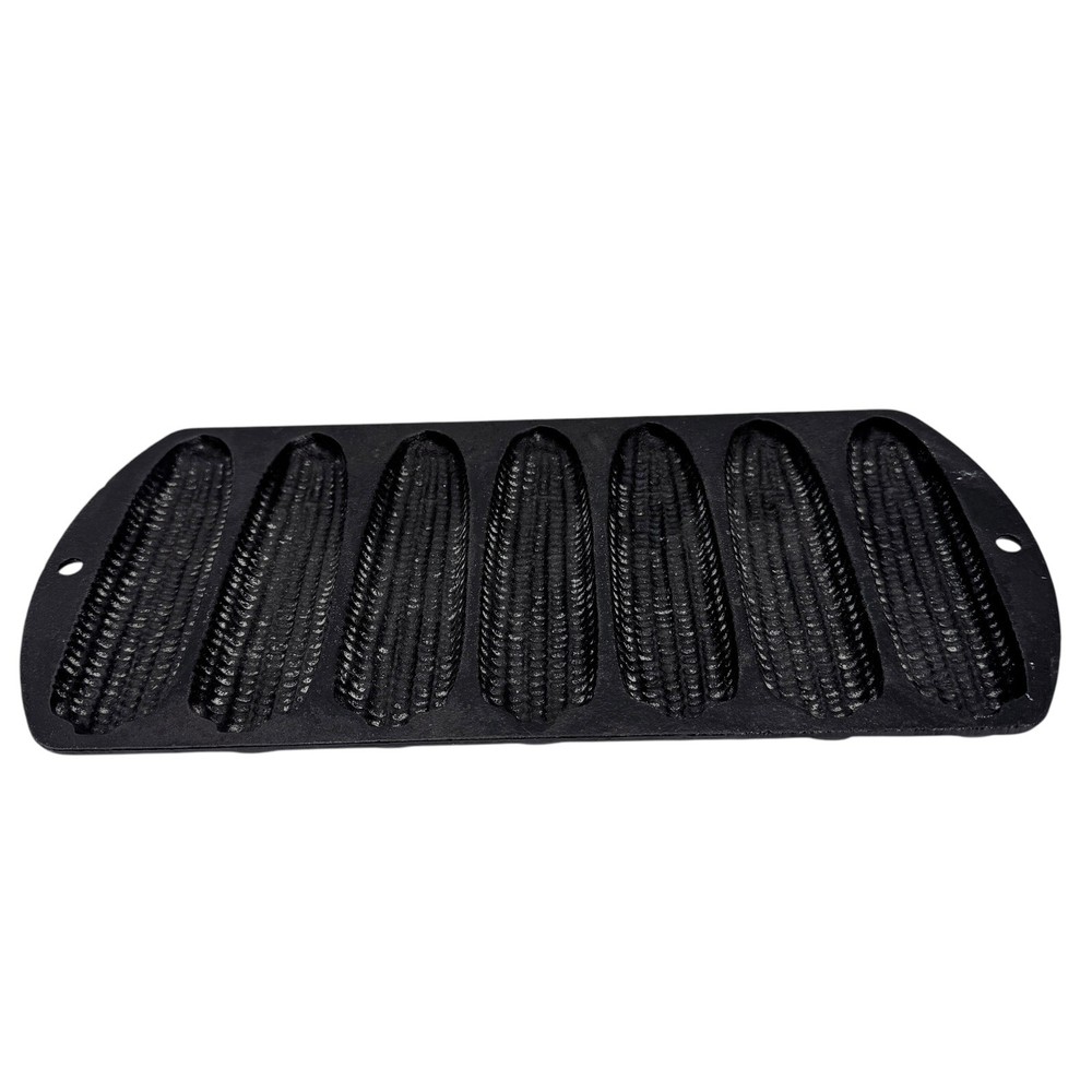 Lodge 12.5 Inch Cast Iron Cornbread Pan with 7 Cob Molds Vintage Style