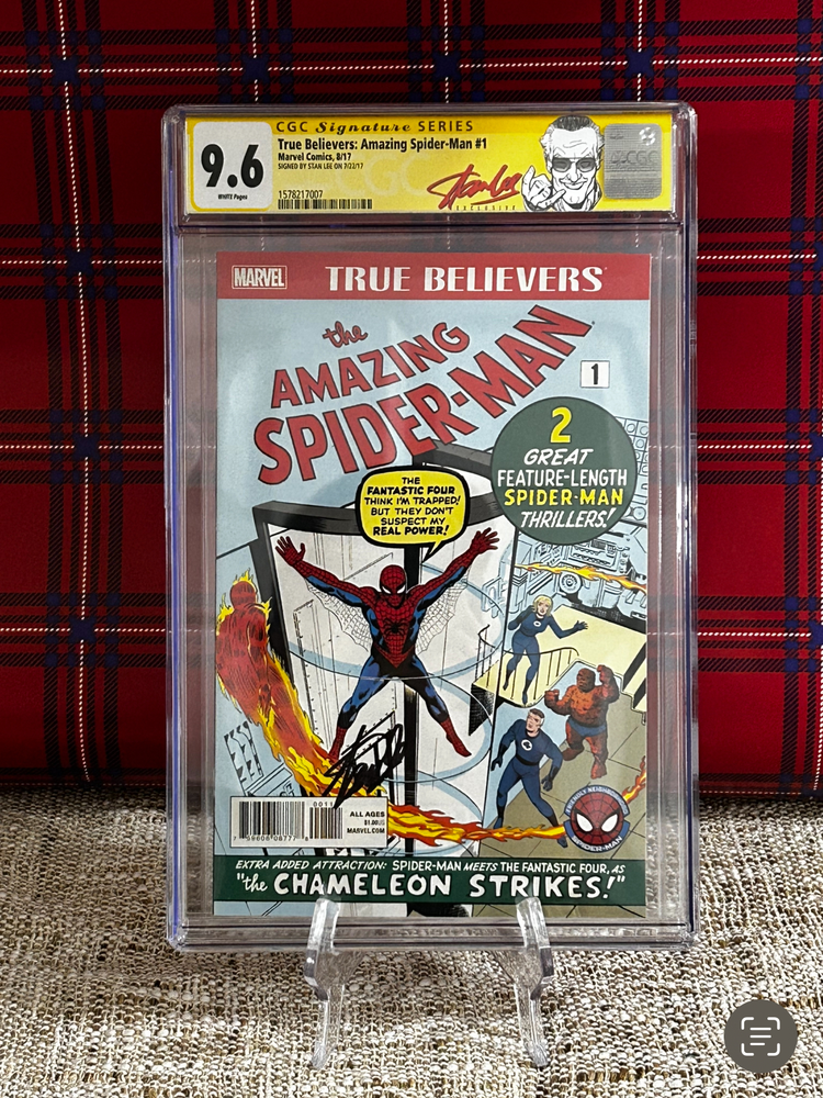 CGC 9.6 SIGNED BY STAN LEE! True Believers: Amazing Spider-Man #1 (Reprint)