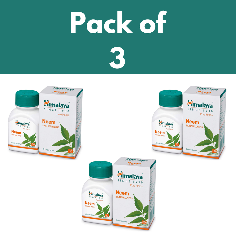 Himalaya Wellness Neem Pure Herbs Skin Wellness 60 Tablets Pack of 3