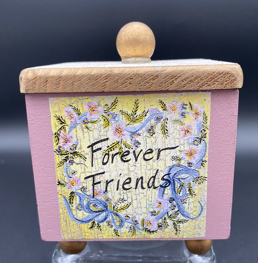 Vintage Pink Wood Keepsake Box by Constance Guerra - Forever Friends Design