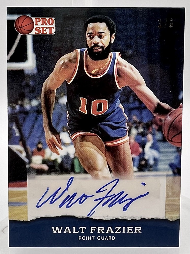 2022 Leaf Pro Set Sports - Navy Blue Auto Walt Frazier, /6, NM, New York Knicks
