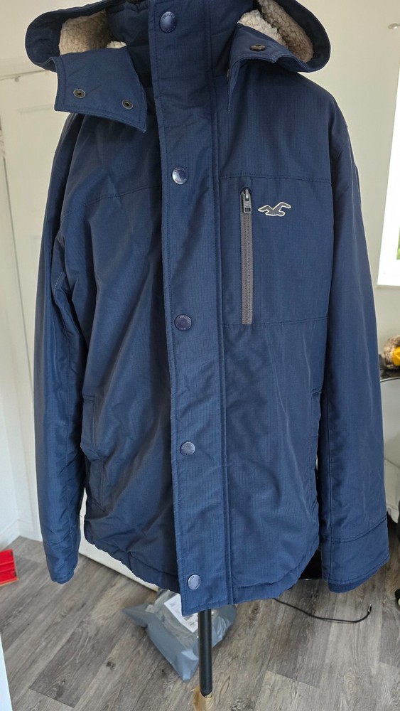 Hollister California All-Weather Collection  LINED Jacket –  BLUE SIZE M