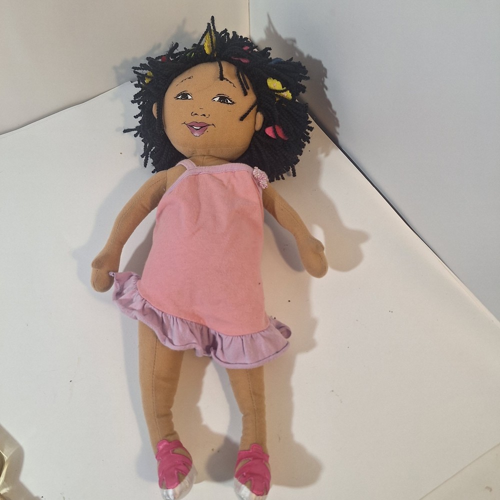 Madame Alexander  Black Girl / Pink Dress & Shoes Plush Stuffed Animal