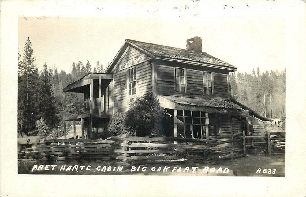 1930s Tuolumne California Bret Harte Cabin Big Oak Flat Rd Postcard RPPC 25-817