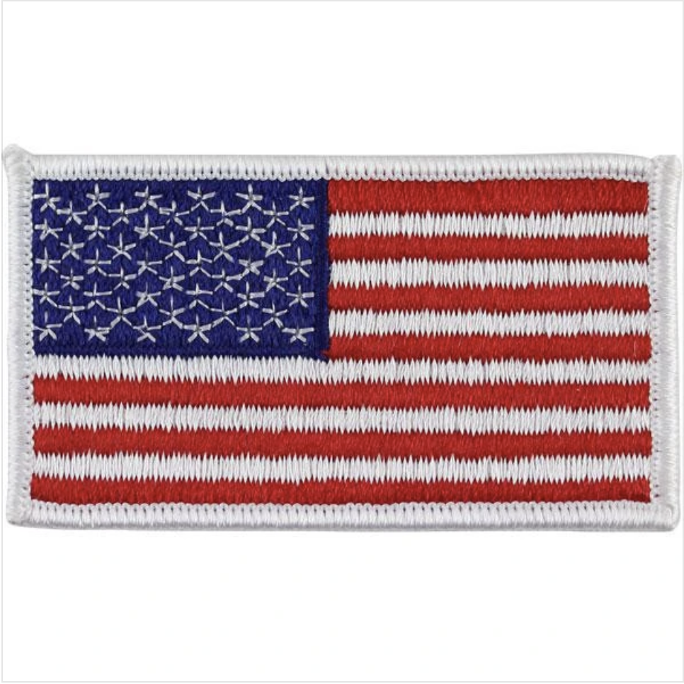 Authentic 2x3.25 Inch US Flag Patch with White Border
