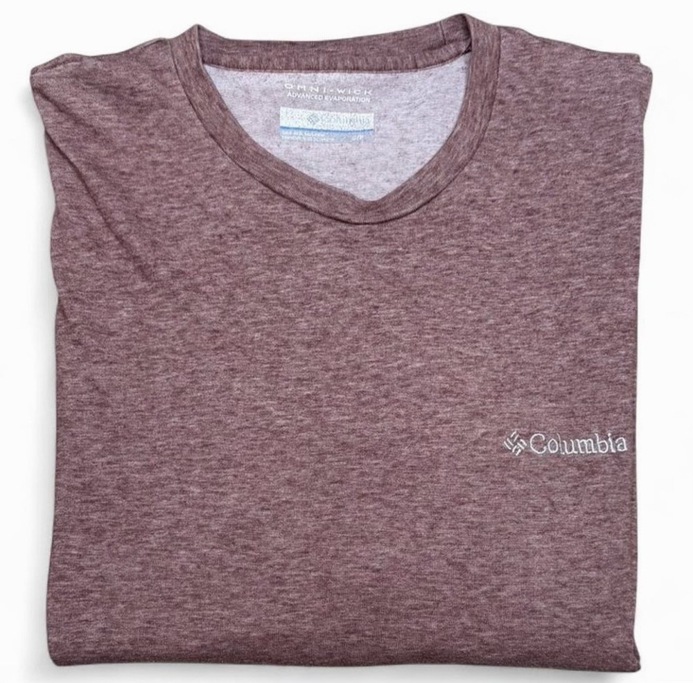 Columbia Omni-Wick Long Sleeve Performance Shirt Men’s L Burgundy Activewear