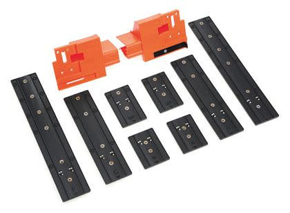 Blum ZML.3710 LEGRABOX Front Fixing Bracket Marking Template - Orange/Black