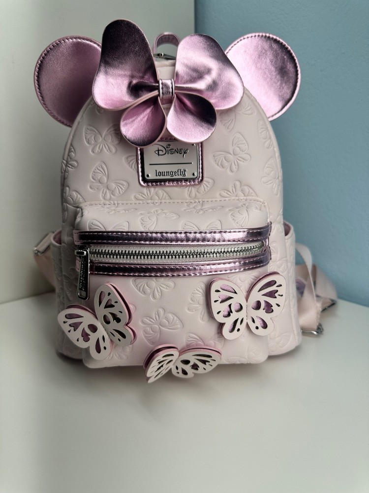 Loungefly Disney Minnie Mouse Pink Butterfly Mini Backpack - Lightly Used