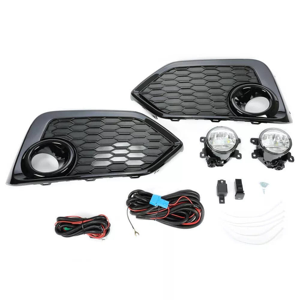 LED Fog Lights for 17-19 Honda Civic Hatchback Si Bezel Cover Wiring Switch Kits