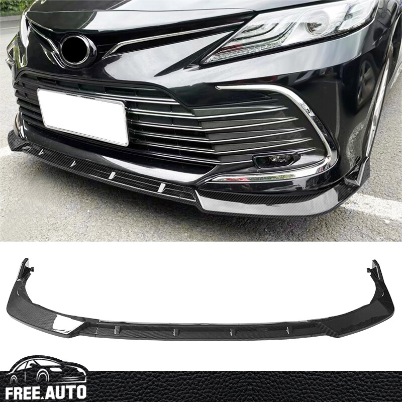 Clearance Sale For 21-24 Toyota Camry 3PCS Front Bumper Lip Carbon Fiber Print-image