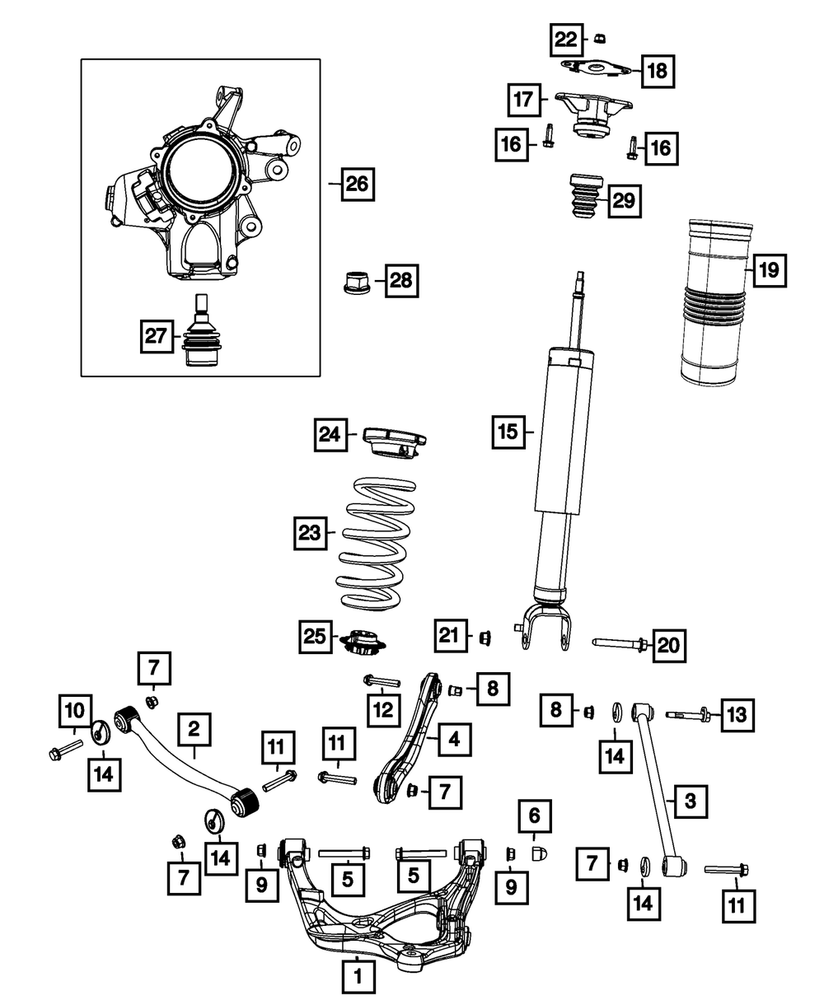 Genuine Mopar Suspension Shock Absorber Kit 68330536AB