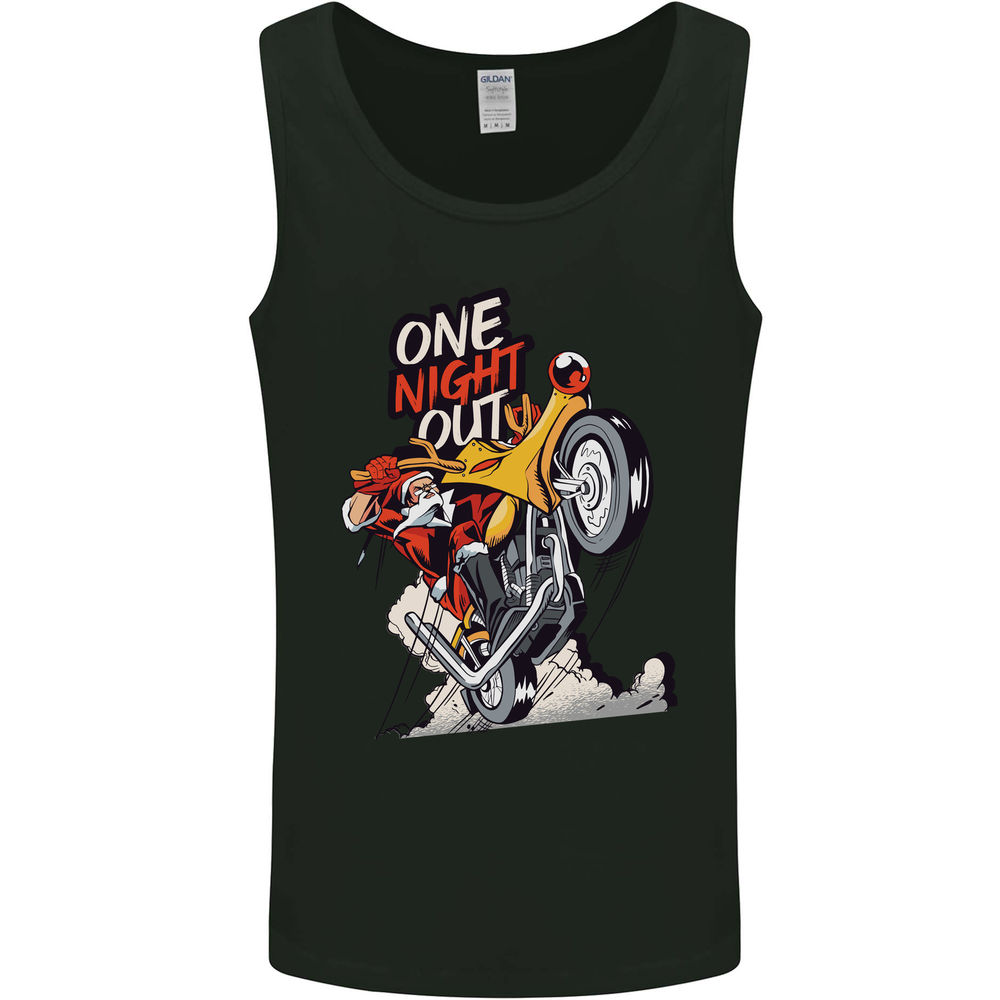 Biker Santa Christmas Motorcycle Vest Tank Top for Men  