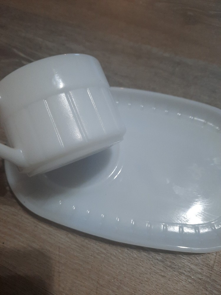 Snack Set Federal X2 White Glass.