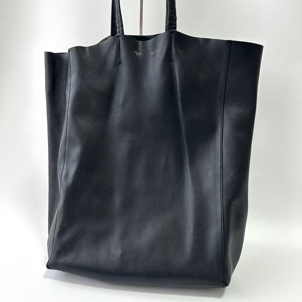 Luxury Celine Horizontal Birch Tote Bag Leather Black Handbag