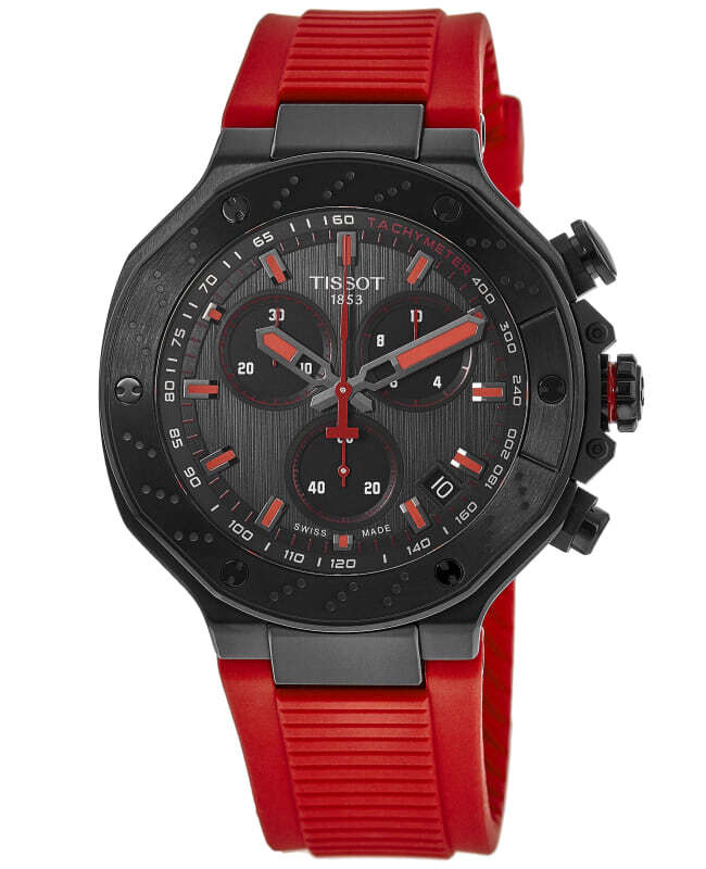 New Tissot T-Race Chronograph Grey Dial Rubber Strap Men's Watch T1414173706101