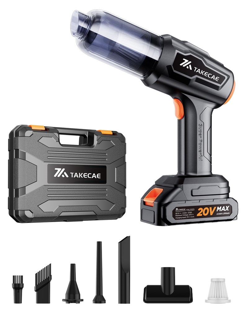 High Power Car Vacuum Cleaner,22000PA Powerful Portable Cordless Car Vacuum,4...