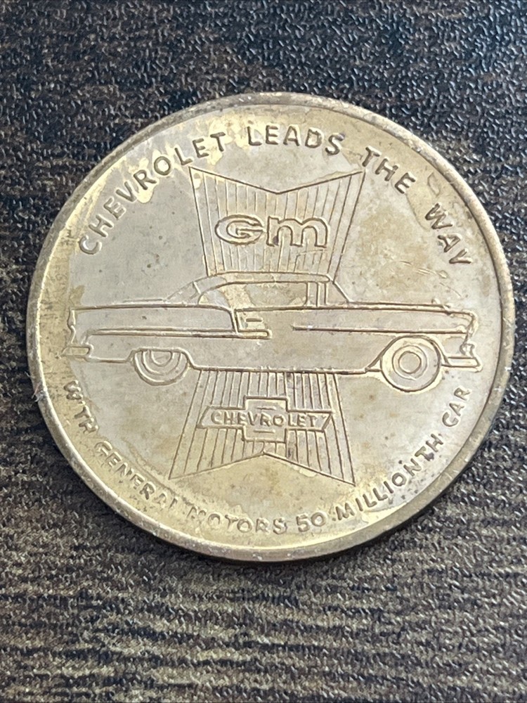 Chevrolet General Motors Builds Its First 50 Millions Cars Token Coin TB8944*