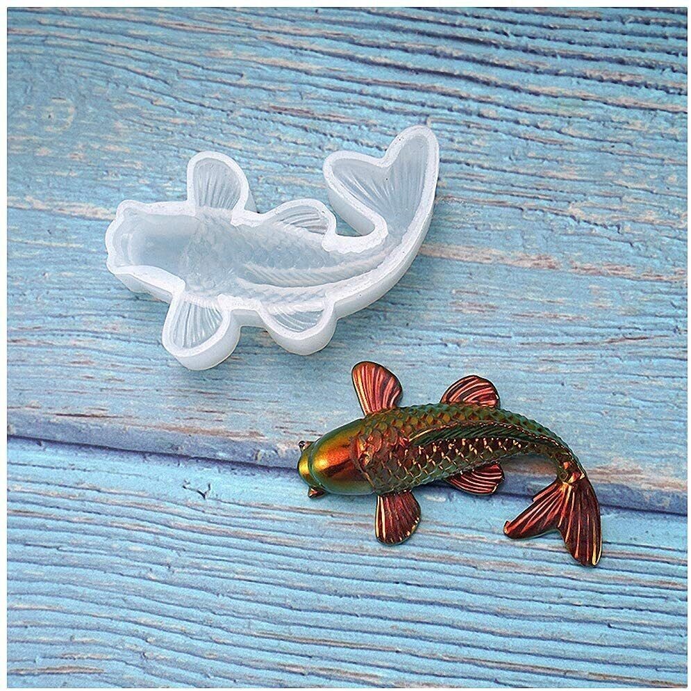 1PC Koi Fish Silicone Mold for Resin Jewelry and Epoxy Craft