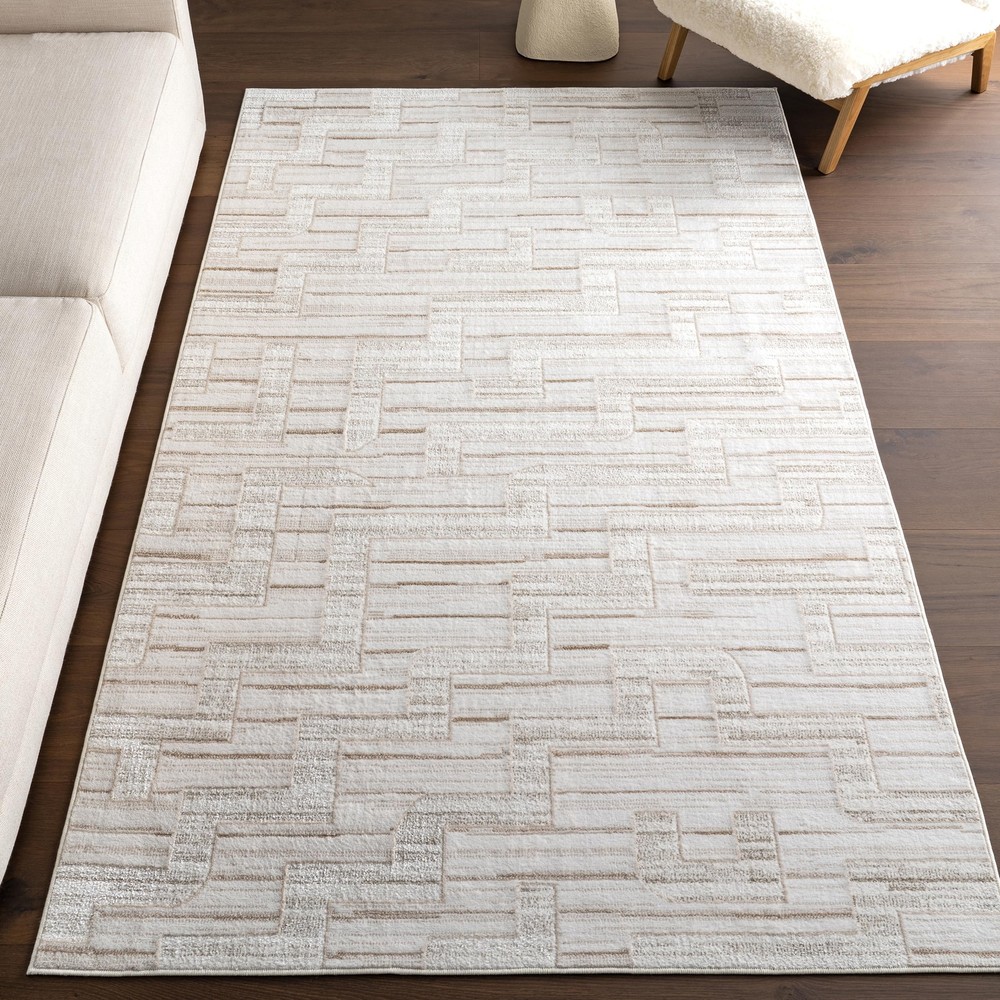 Geometric 3x5 Washable Accent Rug for Living Room Bedroom in Modern Cailin Design