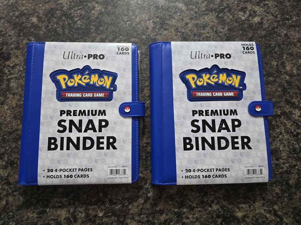 (LOT OF 2) Ultra Pro Pokemon 4-Pocket Premium Snap Binder - BLUE