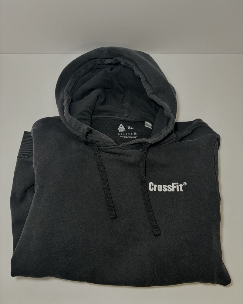 Reebok CrossFit Men’s L Black Hoodie Measurable Observable Repeatable Pullover