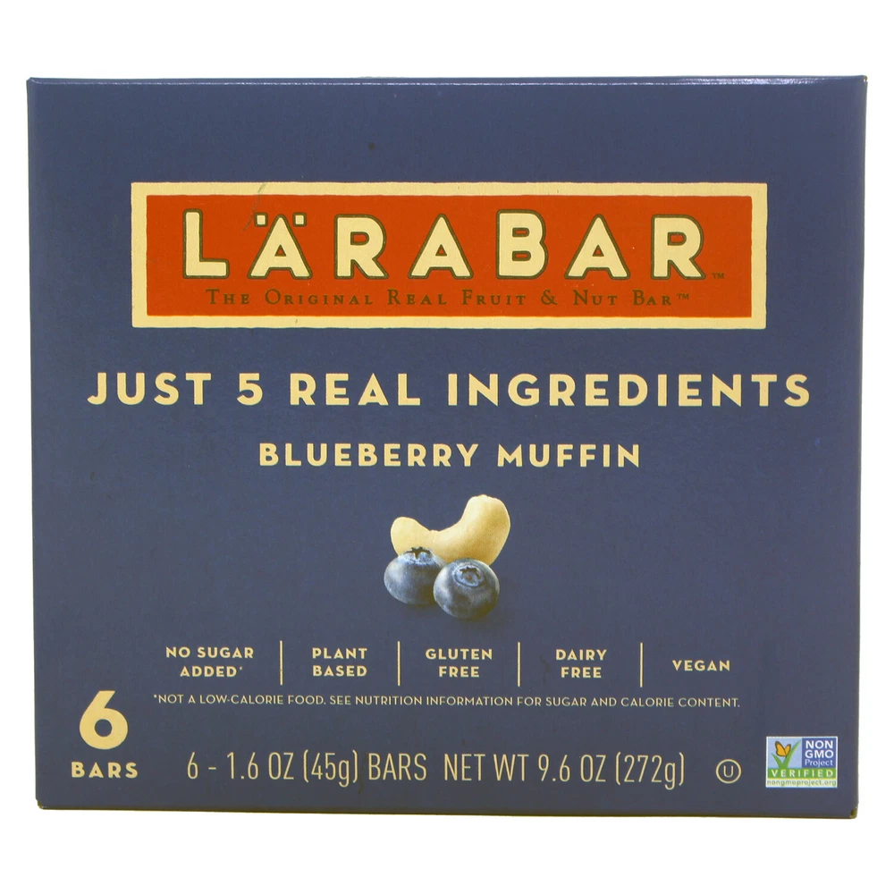 LÄRABAR Blueberry Muffin Gluten Vegan Fruit & Nut Bars 6 ct