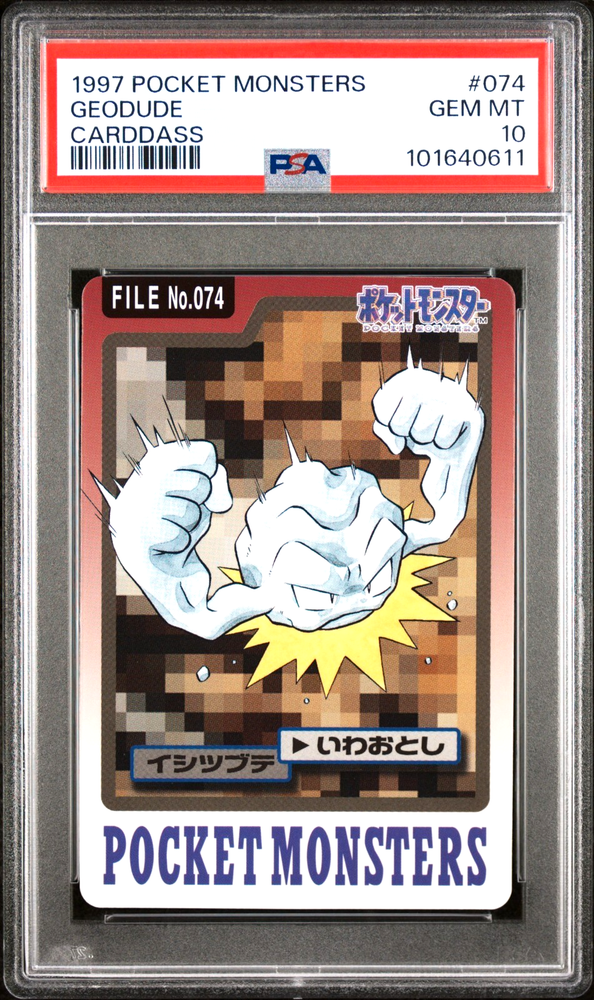 1997 Bandai Carddass #74 GEODUDE PSA 10 - Japanese Pokemon Card