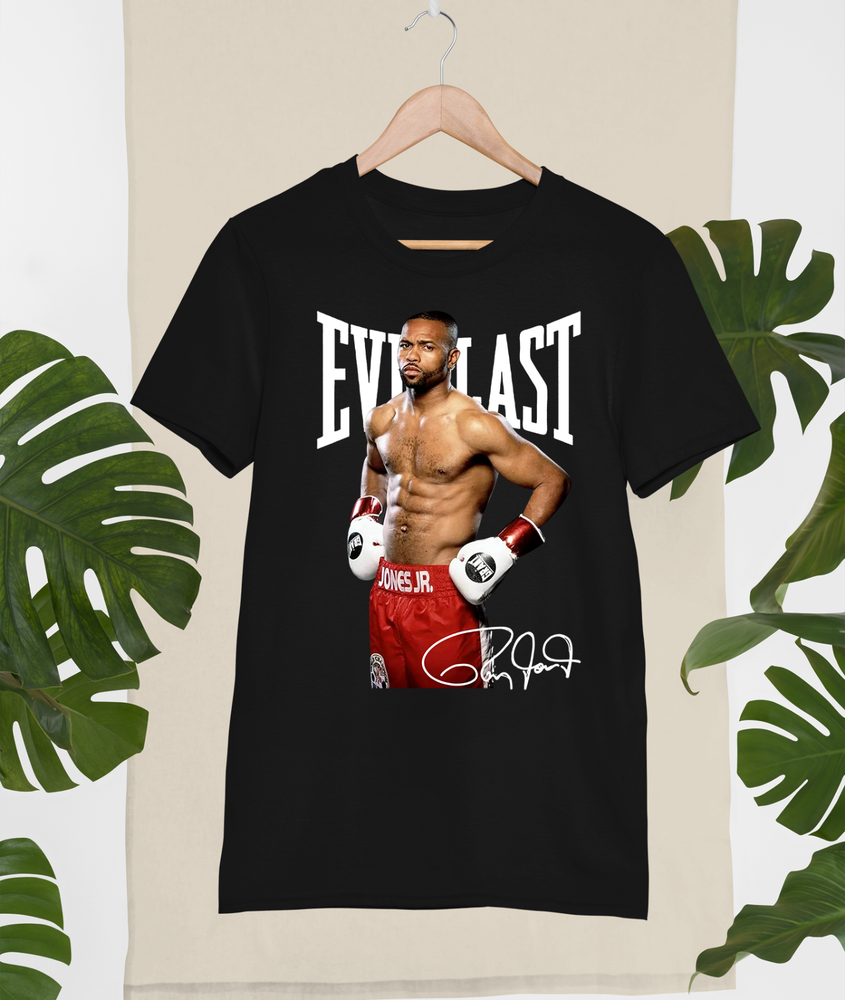 ROY JONES JR Boxing T-shirt Black Cotton All Sizes
