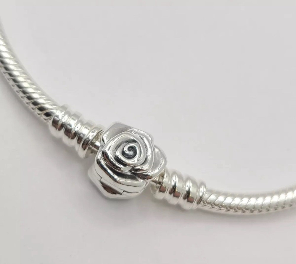 PANDORA Rose in Bloom 925 Silver Charm Bracelet 593211C00 17cm 6.69in