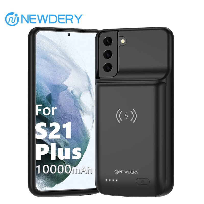 NEWDERY Battery Case For Galaxy S21 Plus Wireless Charging Power Bank Cover