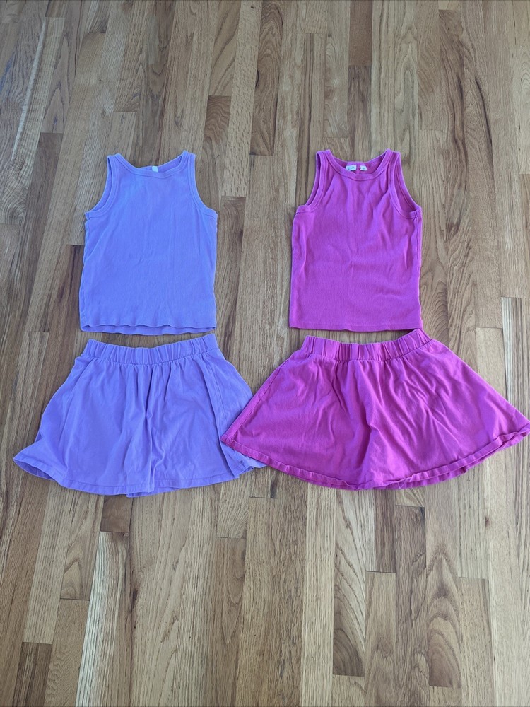 GAP kids Tank Top & Skort Outfit Sets, Pink/Purple, Size XL (~12)
