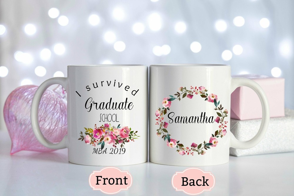 I Survived Graduate School Graduation Mug Personalized College Graduation Gift
